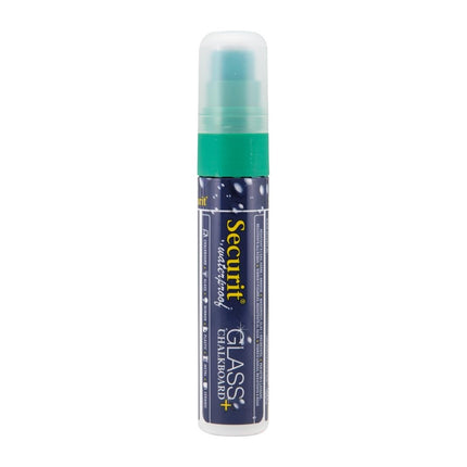 Securit Waterproof Chalk Marker for Glass and Chalkboards | Green, 7-15mm Tip