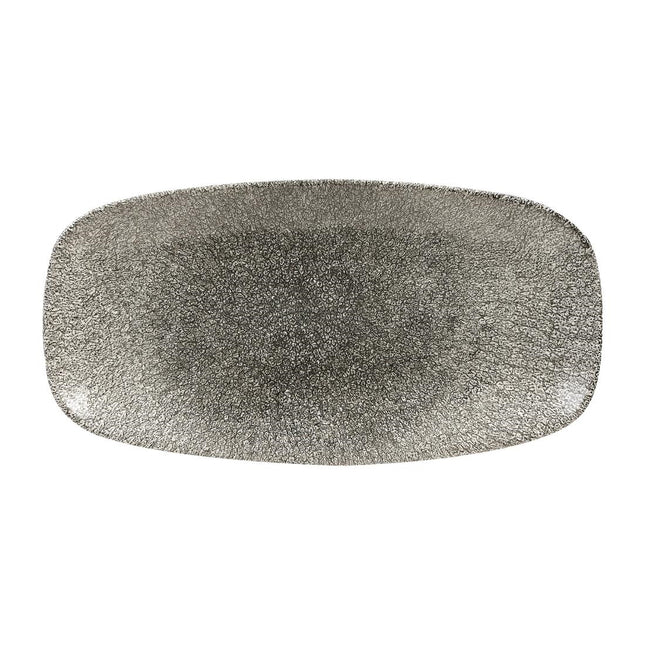 Raku Quartz Black Chefs Oval Plate 35.2 x 18.7cm | Churchill Studio Prints