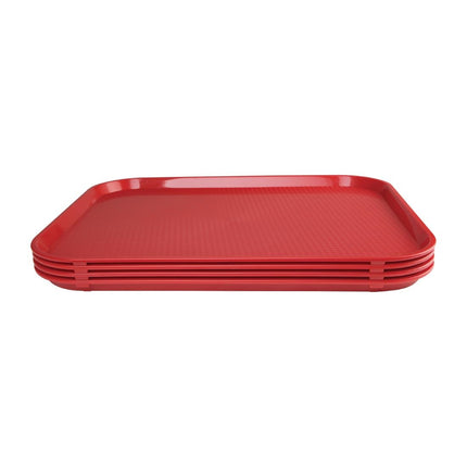Polypropylene Serving Tray with Anti-Slip Texture | Olympia Kristallon | 45 x 35 cm | Red 3
