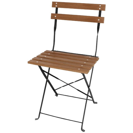 Foldable Imitation Wood Chairs with Steel Frame | Bolero | Set of 2