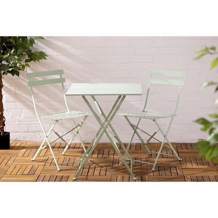 Square Steel Folding Table Light Green 600mm | Bolero 7