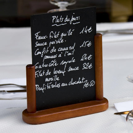 Mahogany Framed Table Chalkboard with Half Frame | Securit | 280x200mm 4