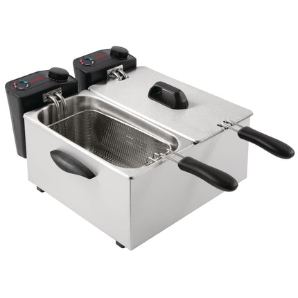 Double Fryer Stainless Steel 2x 3.5L | Caterlite | Light Use 3