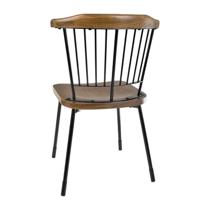 Bolero Scandi Side Chairs Black with Wood Seat and Backrest | 2 Pieces 3
