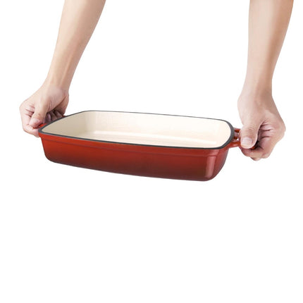 Rectangular Cast Iron Oven Dish 2.8L | Vogue | Red 2