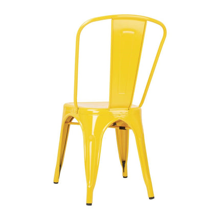 Steel Bistro Side Chairs Yellow | Bolero 3