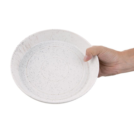 Flat Round Speckled White Porcelain Bowl 220mm | Olympia Cavolo 4