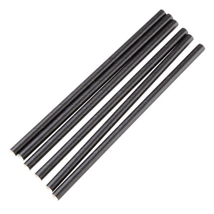 Compostable Paper Straws 140mm Black | Fiesta Compostable