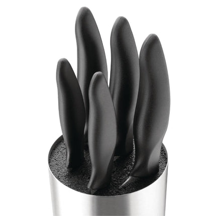 5-Piece Kitchen Knife Set with Block | Nisbets Essentials | Stainless Steel 8