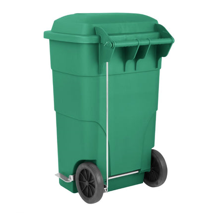 120L Waste Container with Foot Pedal Green | Jantex 4