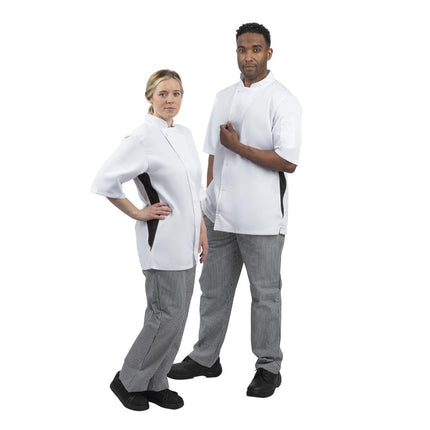 Lightweight Chef Jacket with Ventilated Black Side Panels | Whites Nevada | White M 9