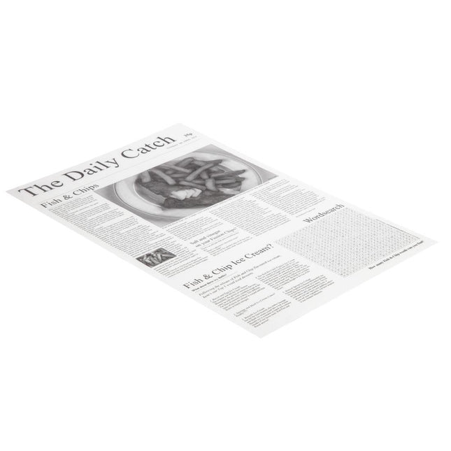 Greaseproof Paper Sheets with Newspaper Print 27x42cm 2