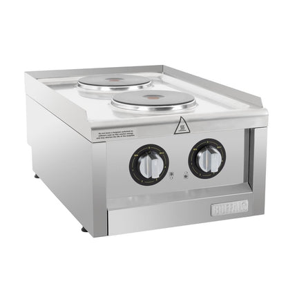 Electric Double Hotplate | Buffalo 600-Series | 2 Cooking Zones