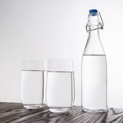 Olympia Glass Water Bottles 0.5L | 6 Pieces | Dishwasher Safe | Screw Cap 6