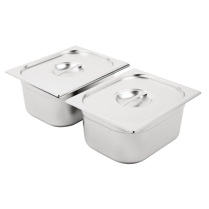 Stainless Steel Gastronorm Pan Set with Lids 2x 1/2 | Vogue