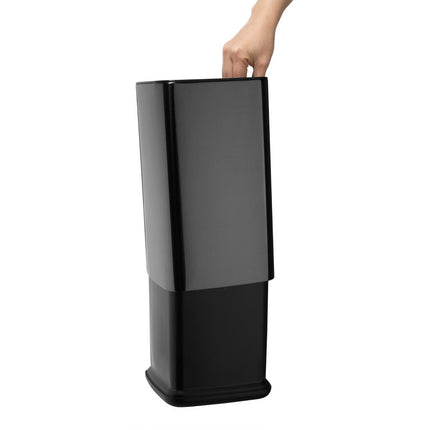 Square Waste Bin Titanium Black 7L | Bolero 3