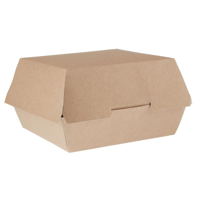 Compostable Kraft Hamburger Boxes Large 13.5cm | Colpac | Recycled Cardboard | Pack of 250