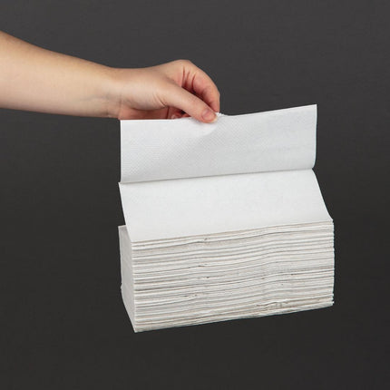 Jantex 2-Ply White C-Fold Hand Towels 160 Sheets 2