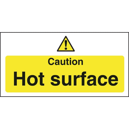 Caution Hot Surface Warning Sign 100x200mm | Vogue 4