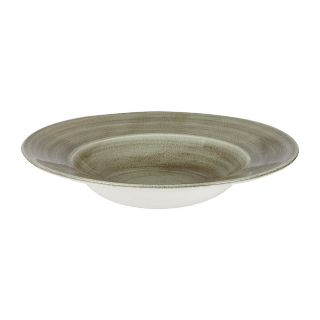 Stonecast Patina Antique Green Flat Rim Bowls 280mm | Churchill