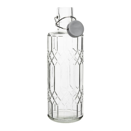 Glass Water Bottle with Stopper 1 Liter | Olympia Geo 5