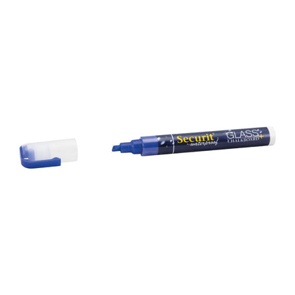 Securit Waterproof Chalk Marker for Glass and Chalkboards | Blue, 2-6mm Tip 7