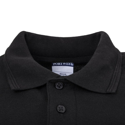 Unisex Black Polo Shirt M | Durable Polyester/Cotton Piqué 5