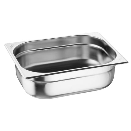 Stainless Steel 1/2 Gastronorm Pan 100mm | Nisbets Essentials | Set of 3
