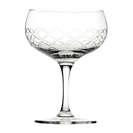 Diamond Cut Coupe Glasses 160ml | Utopia Raffles | Set of 6