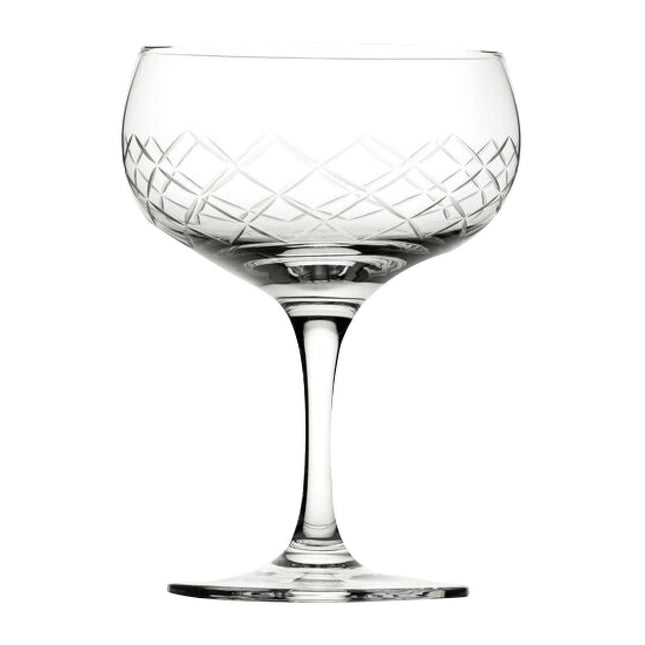 Diamond Cut Coupe Glasses 160ml | Utopia Raffles | Set of 6
