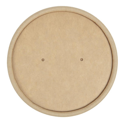 Microwave-Safe Kraft Soup Bowl Lids with Steam Vents | Colpac | Recyclable 2