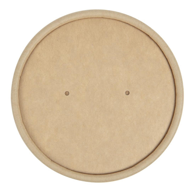 Microwave-Safe Kraft Soup Bowl Lids with Steam Vents | Colpac | Recyclable 2
