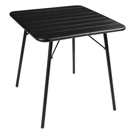 Square Steel Bistro Table Black 70cm | Bolero