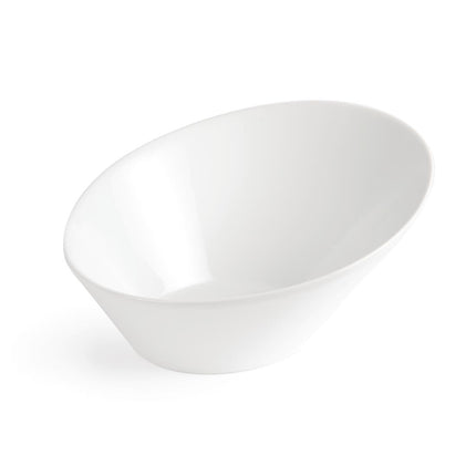 Oval Sloped Bowls 22.2x24.6cm White Porcelain (3 Pieces) | Olympia Whiteware 3