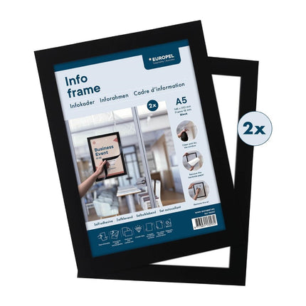 Self-Adhesive Info Frame Set 2 Pieces A5 Black | Europel 8