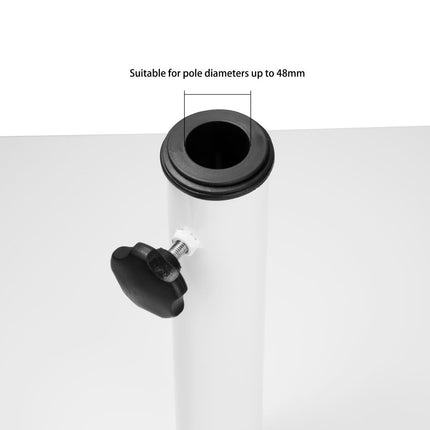Flat Metal Parasol Base in White | Bolero | 18 kg 3