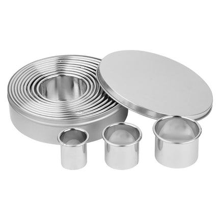 Vogue Stainless Steel Round Smooth Cookie Cutters 4
