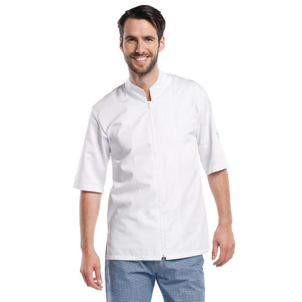 Short Sleeve Zip Chef Jacket White | Chaud Devant Monza 2