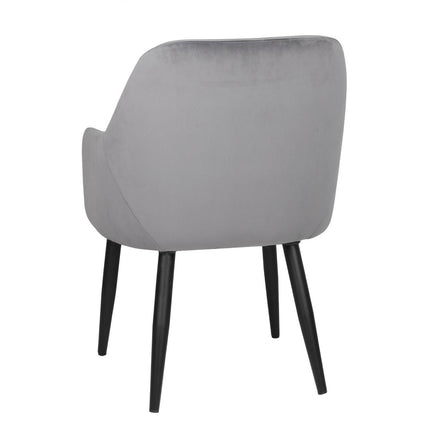 Velvet Upholstered Chairs Grey | Bolero Lia | 2 Pieces 3