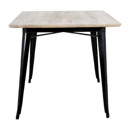 Bolero Bistro Dining Table with Mango Wood Top and Black Legs 1450mm 2