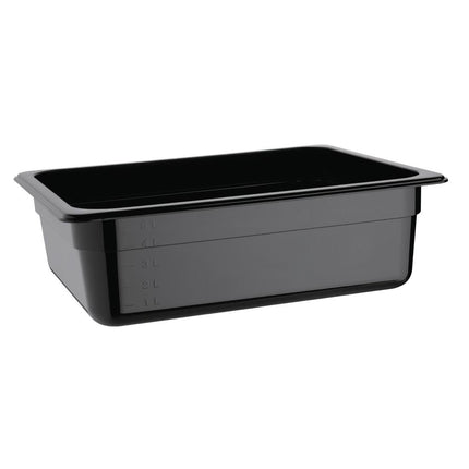Polycarbonate Black Container GN 1/2 100mm | Vogue