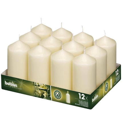 Ivory Stump Candles Low Smoke | Bolsius | 120mm Height 5