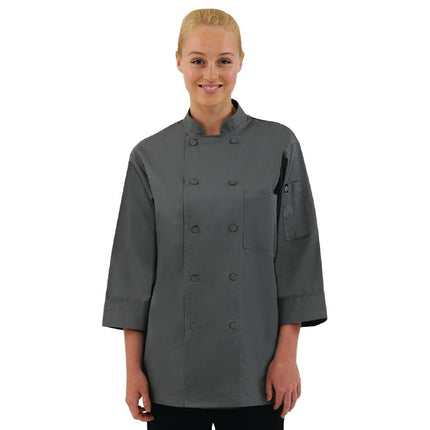 Unisex Chef Jacket Grey | Chef Works | M | Polyester/Cotton 2