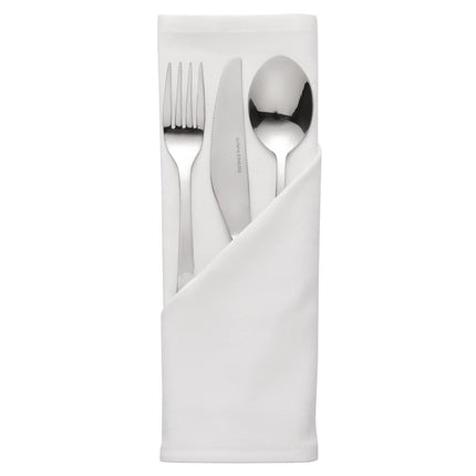 Heavyweight White Polyester Napkins 51x51cm | Mitre Essentials Occasions | Set of 10