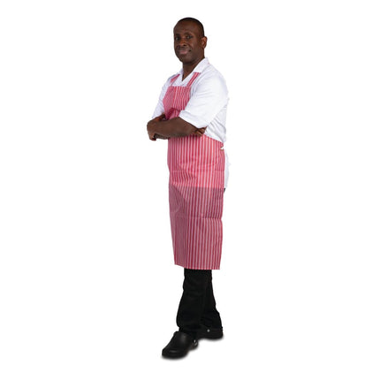Waterproof Apron Red-White Striped | Whites 3