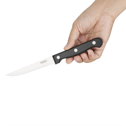 Steak Knives 21.5cm with Black Dishwasher-Safe Handle | Olympia 2
