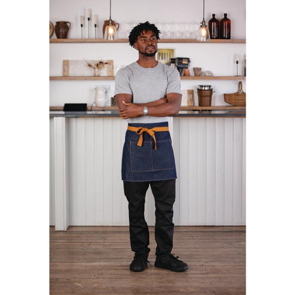 Denim Blue Polyester-Cotton Waist Apron 43 x 70 cm | Southside