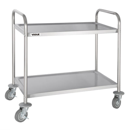Stainless Steel 2-Tier Serving Trolley Medium | Vogue