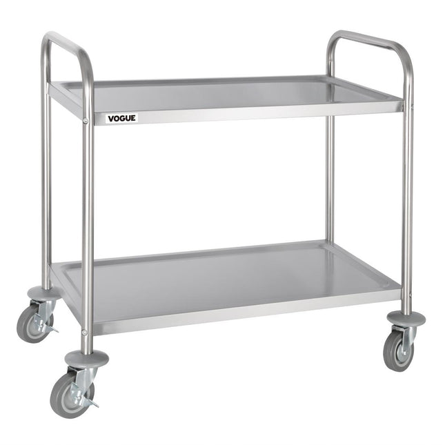 Stainless Steel 2-Tier Serving Trolley Medium | Vogue