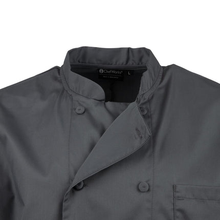 Unisex Chef Jacket Grey | Chef Works | L | Polyester/Cotton 9